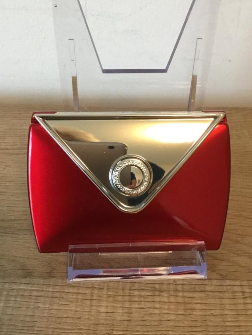 Envelope Travel Compact Double Mirror in Red and Silver NWOT